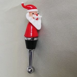 Glass Wine Bottle Cap Christmas Santa Claus